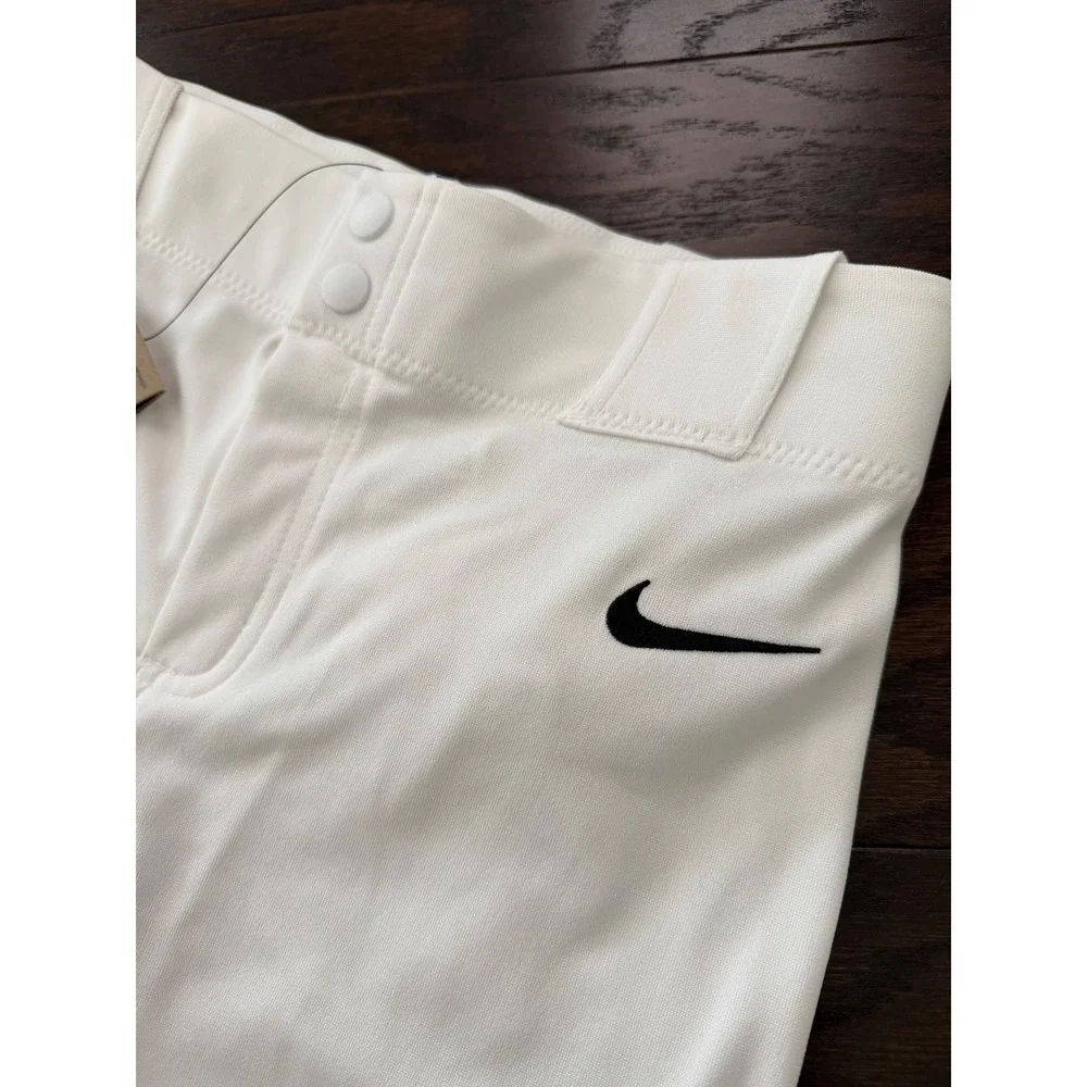 Nike Kids Baseball Pants White Blue Side Stripe DX9171-103 Large NEW